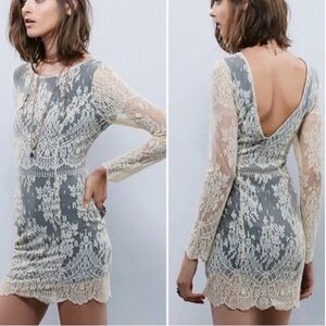 Free People Lace Boho Dress Ivory